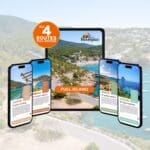 ibiza full island route plan with 4 structured day routes for beaches, viewpoints and lunch spots