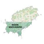 Map from Ibiza showing the region of the ibiza routeplan south routes