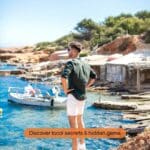 man standing in front of a hidden local bay during the ibiza routeplan north route